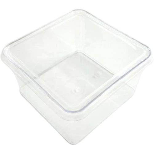 Креманка пластиковая с крышкой Квадрат 350 мл 262593	