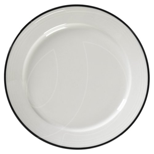Тарелка фарфоровая Белая с чёрной каймой 15 см 3602564