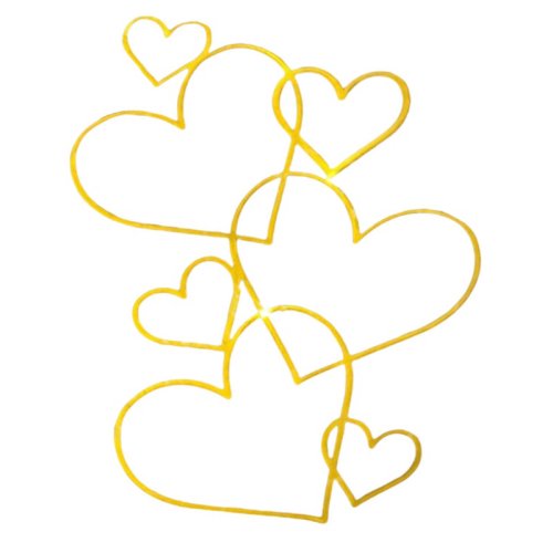 Топпер декоративный акриловый "Сквозные сердца" Золото ТОП-45