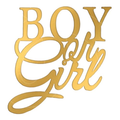 Топпер декоративный акриловый "Boy or Girl" Золото Топ-140,  00-00001314