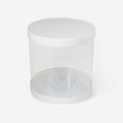 Коробка для торта тубус белая 24х24 см 022660