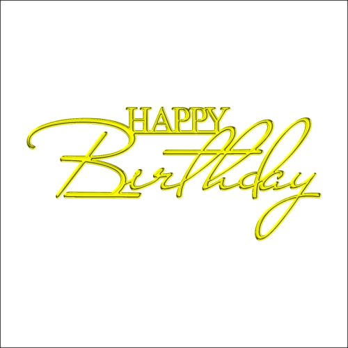 Топпер декоративный акриловый "Happy Birthday" Двойное подчеркивание Золото 11х5 см ТСК71