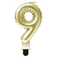 Свеча декоративная Цифра "9" Шар Золото 622095-9	