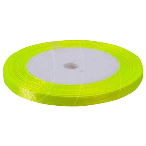 Лента для декора и упаковки Атласная Жёлтый Неон №58 6 мм 