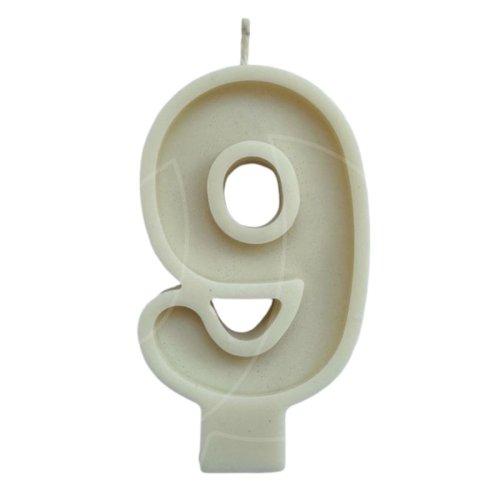 Свеча декоративная Цифра "9" Белая 