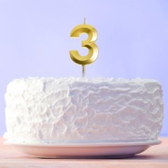 Свеча декоративная Цифра "3" Золотая 5276855; 5572727