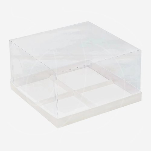 Коробка на 4 пирожных с прозрачной крышкой белая 17х17х6 см 040820-001; 10423713  