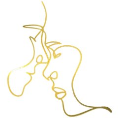 Топпер декоративный акриловый "Силуэт Пара" Золото 00-00001116, Топ-49