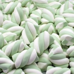 Маршмеллоу "Косички бело-зелёные со вкусом яблока" 100 г 