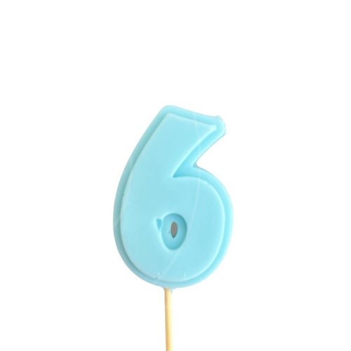 Фигурка из шоколадной глазури "Цифра голубая 6" ФГ177(голубой6)	