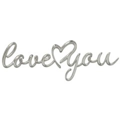 Топпер декоративный акриловый "Love горизонтальный" Серебро 11х4 см 36369