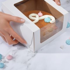 Коробка для торта с большим окном белая 18х18х10 см ForG SHELF I W W 180*180*100 A