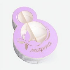 Коробка для сладостей фигурная "8 Марта" 22х16х5 см 9259159