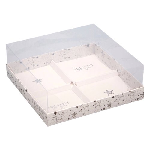 Коробка для сладостей с прозрачной крышкой "Present" 17,8х17,8х6,5 см 9423147