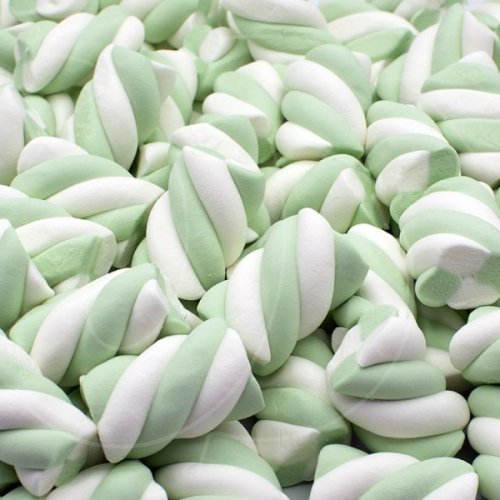 Маршмеллоу "Косички бело-зелёные со вкусом яблока" 100 г 