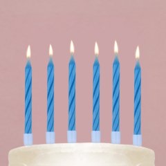 Свечи декоративные незадуваемые Голубые 6 см 10 шт 10107876  