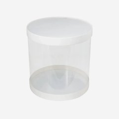 Коробка для торта тубус белая 20х20 см 022620