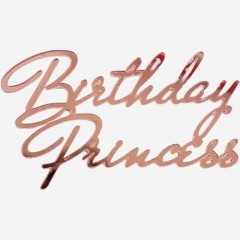 Топпер декоративный акриловый "Birthday Princess" Розовый 11х6,5 см 