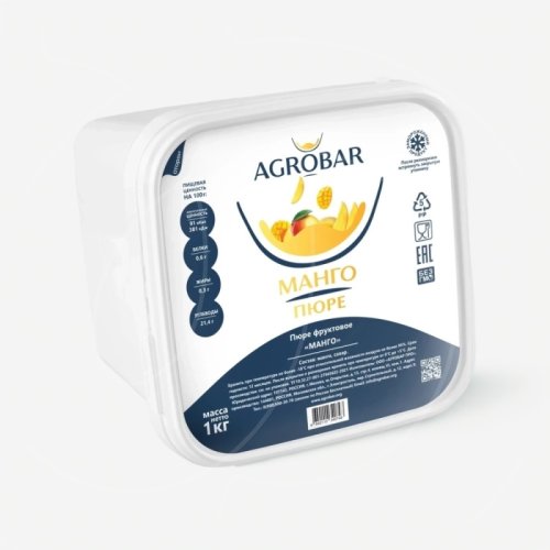 Пюре замороженное AGROBAR Манго 1 кг 