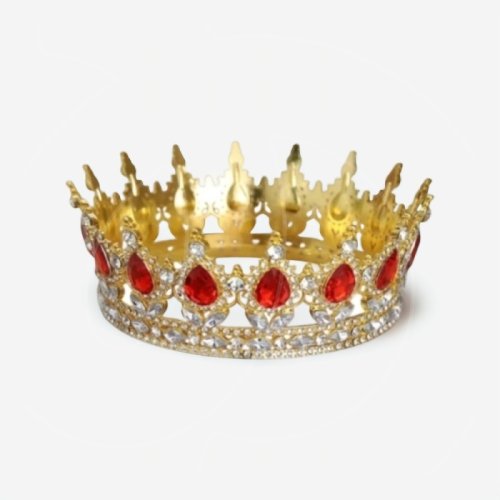 Топпер декоративный "Корона с камнями" Золото/Красный 12 см 